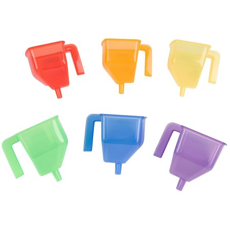 TICKIT Translucent Funnels, Assorted Colors, 6PK 73113
